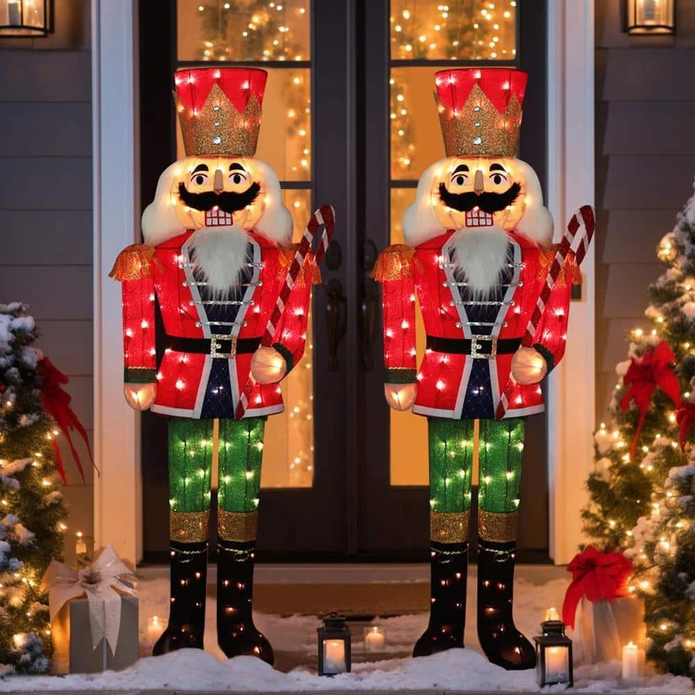 5 Ft. 3D Nutcracker Outdoor Christmas Holiday Yard Decoration Warm White Light 2 5 Ft. 3D Nutcracker Outdoor Christmas Holiday Yard Decoration Warm White Light - Image 2