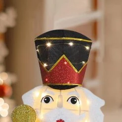 5.9 Ft. 3D Scepter Nutcracker Outdoor Christmas Holiday Yard Decoration Warm White LED Lights -The Home Depot Shop veikous christmas yard decorations pg0403 25 1f 1000