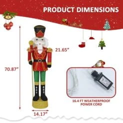 5.9 Ft. 3D Scepter Nutcracker Outdoor Christmas Holiday Yard Decoration Warm White LED Lights -The Home Depot Shop veikous christmas yard decorations pg0403 25 40 1000