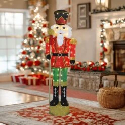 5.9 Ft. 3D Scepter Nutcracker Outdoor Christmas Holiday Yard Decoration Warm White LED Lights -The Home Depot Shop veikous christmas yard decorations pg0403 25 76 1000