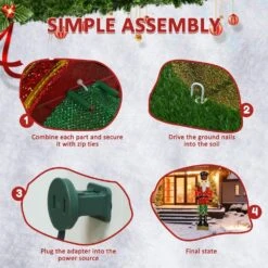 5.9 Ft. 3D Scepter Nutcracker Outdoor Christmas Holiday Yard Decoration Warm White LED Lights -The Home Depot Shop veikous christmas yard decorations pg0403 25 77 1000