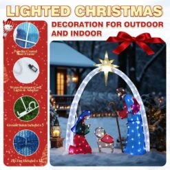 5 Ft. Nativity Set Outdoor Christmas Holiday Yard Decoration Cool White LED, Multi-Color -The Home Depot Shop veikous outdoor nativity sets pg0403 10 1f 1000
