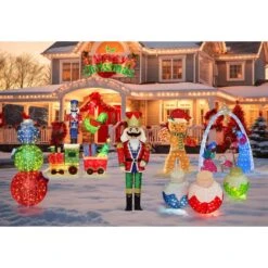 5 Ft. Nativity Set Outdoor Christmas Holiday Yard Decoration Cool White LED, Multi-Color -The Home Depot Shop veikous outdoor nativity sets pg0403 10 a0 1000