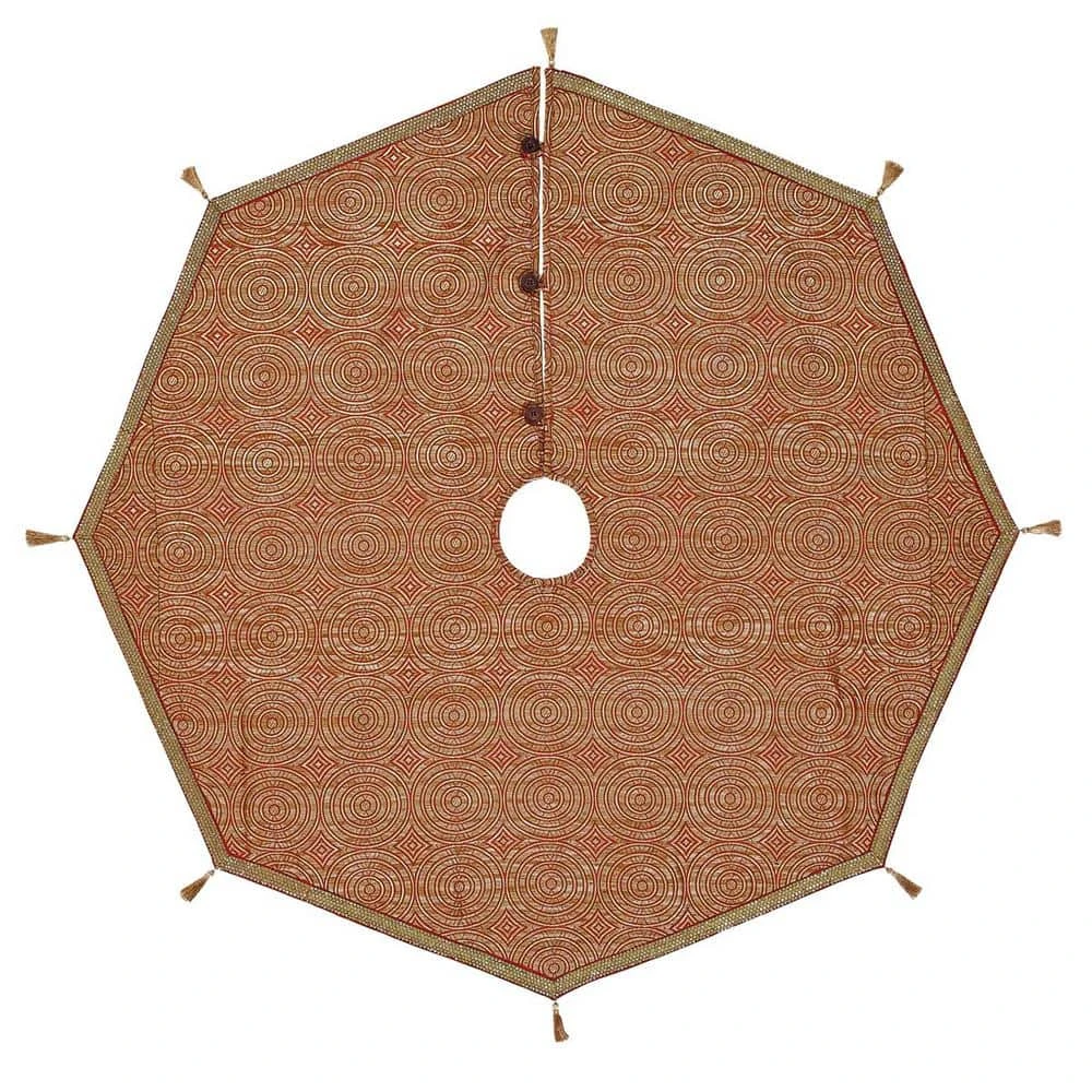 48 In. Soleil Candy Apple Red Glam Christmas Decor Tree Skirt 1 48 In. Soleil Candy Apple Red Glam Christmas Decor Tree Skirt