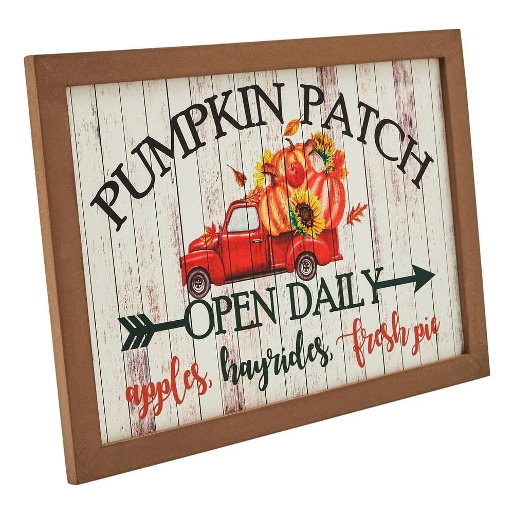 10 In. Shiplap Pumpkin Patch Fall Red Truck Harvest Wall Sign 2 10 In. Shiplap Pumpkin Patch Fall Red Truck Harvest Wall Sign - Image 2