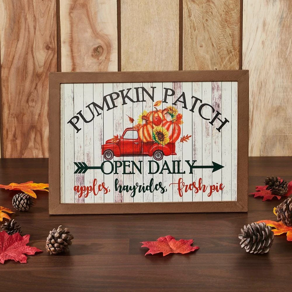 10 In. Shiplap Pumpkin Patch Fall Red Truck Harvest Wall Sign 5 10 In. Shiplap Pumpkin Patch Fall Red Truck Harvest Wall Sign - Image 5