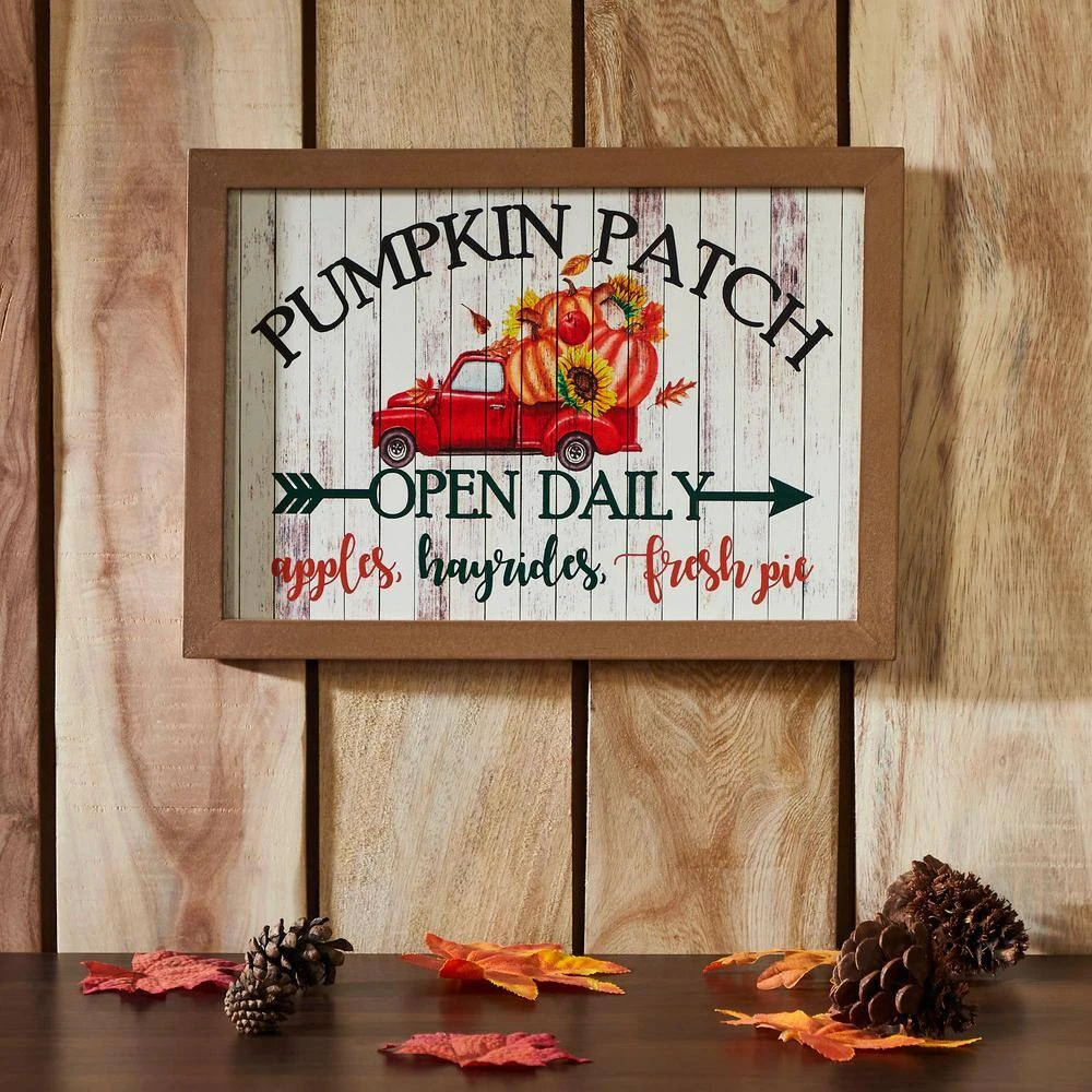 10 In. Shiplap Pumpkin Patch Fall Red Truck Harvest Wall Sign 3 10 In. Shiplap Pumpkin Patch Fall Red Truck Harvest Wall Sign - Image 3