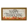 8 In. Shiplap Happy Thanksgiving Fall Leaves Wall Sign