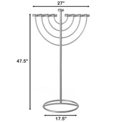 Vintiquewise 47.75 In. Silver Modern Lighting Thin Pipe Hanukkah Menorah Holiday Candles, 9 Branch 10 Vintiquewise 47.75 In. Silver Modern Lighting Thin Pipe Hanukkah Menorah Holiday Candles, 9 Branch -The Home Depot Shop vintiquewise menorahs qi004118 si l 1f 1000