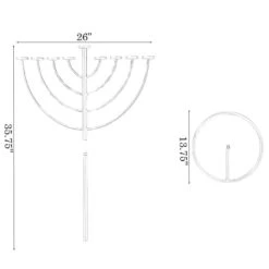 Vintiquewise 35.75 In. Silver Modern Lighting Thin Pipe Hanukkah Menorah Holiday Candles, 9 Branch -The Home Depot Shop vintiquewise menorahs qi004118 si m 1f 1000