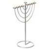 Vintiquewise 35.75 In. Silver Modern Lighting Thin Pipe Hanukkah Menorah Holiday Candles, 9 Branch