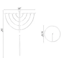 Vintiquewise 24 In. Silver Modern Lighting Thin Pipe Hanukkah Menorah Holiday Candles, 9 Branch -The Home Depot Shop vintiquewise menorahs qi004118 si s 1f 1000