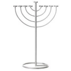 Vintiquewise 24 In. Silver Modern Lighting Thin Pipe Hanukkah Menorah Holiday Candles, 9 Branch -The Home Depot Shop vintiquewise menorahs qi004118 si s 4f 1000