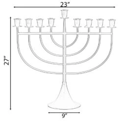 Vintiquewise Modern Solid Metal Judaica Hanukkah Menorah 9 Branched Candelabra, Aluminum Small -The Home Depot Shop vintiquewise menorahs qi004119 al s 1f 1000