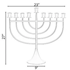 Vintiquewise Modern Solid Metal Judaica Hanukkah Menorah 9 Branched Candelabra, Copper Small -The Home Depot Shop vintiquewise menorahs qi004119 br s 1f 1000