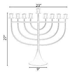 Vintiquewise Modern Solid Metal Judaica Hanukkah Menorah 9 Branched Candelabra, Gold Small -The Home Depot Shop vintiquewise menorahs qi004119 gd s 1f 1000