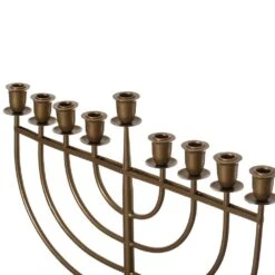 Vintiquewise Modern Solid Metal Judaica Hanukkah Menorah 9 Branched Candelabra, Gold Small -The Home Depot Shop vintiquewise menorahs qi004119 gd s 76 1000