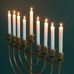 Vintiquewise Modern Solid Metal Judaica Hanukkah Menorah 9 Branched Candelabra, Gold Small -The Home Depot Shop vintiquewise menorahs qi004119 gd s fa 1000