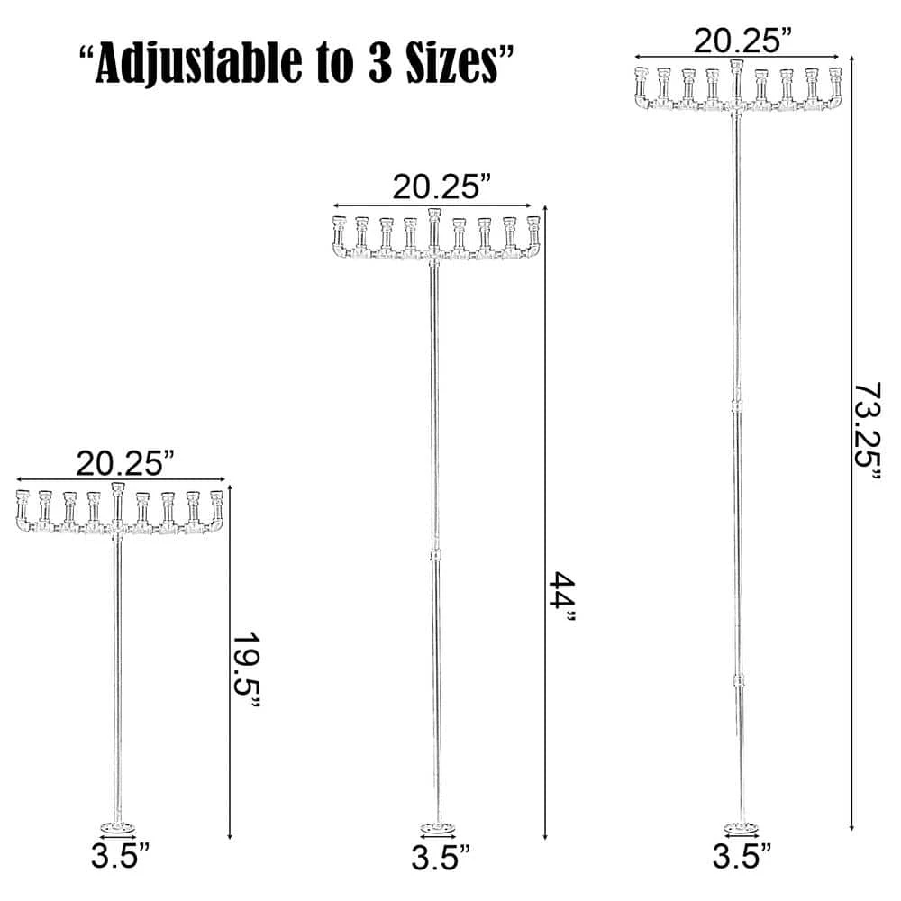 Vintiquewise Industrial Galvanized Antique Silver Metal Pipe Hanukkah Menorah 5 Vintiquewise Industrial Galvanized Antique Silver Metal Pipe Hanukkah Menorah - Image 5
