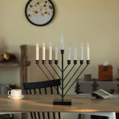 Vintiquewise Nine Branch Electric Chabad Judaica Chanukah Menorah With LED Candle Design Candlestick In Black 11 Vintiquewise Nine Branch Electric Chabad Judaica Chanukah Menorah With LED Candle Design Candlestick In Black -The Home Depot Shop vintiquewise menorahs qi004204 bk 44 1000
