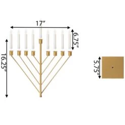 Vintiquewise Nine Branch Electric Chabad Judaica Chanukah Menorah With LED Candle Design Candlestick In Gold 10 Vintiquewise Nine Branch Electric Chabad Judaica Chanukah Menorah With LED Candle Design Candlestick In Gold -The Home Depot Shop vintiquewise menorahs qi004204 gd 40 1000