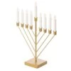Vintiquewise Nine Branch Electric Chabad Judaica Chanukah Menorah With LED Candle Design Candlestick In Gold