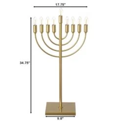 Vintiquewise Gold Finish Modern Contemporary Hanukkah Menorah With LED Hanukkah Candles And Remote Control 10 Vintiquewise Gold Finish Modern Contemporary Hanukkah Menorah With LED Hanukkah Candles And Remote Control -The Home Depot Shop vintiquewise menorahs qi004694 gd 1f 1000