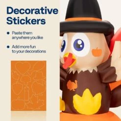 6 Ft. Height Thanksgiving Inflatable LED Lighted Turkey On Pumpkin 15 6 Ft. Height Thanksgiving Inflatable LED Lighted Turkey On Pumpkin -The Home Depot Shop vivohome outdoor fall decorations vh1455us 76 1000