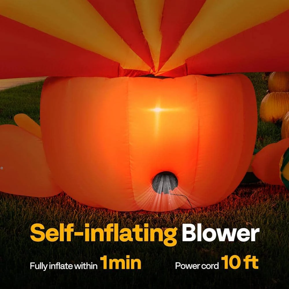 7 Ft. Long Thanksgiving Inflatable LED Lighted Turkey Inside Pumpkin 5 7 Ft. Long Thanksgiving Inflatable LED Lighted Turkey Inside Pumpkin - Image 5