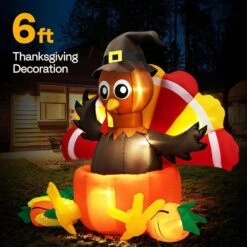 7 Ft. Long Thanksgiving Inflatable LED Lighted Turkey Inside Pumpkin 10 7 Ft. Long Thanksgiving Inflatable LED Lighted Turkey Inside Pumpkin -The Home Depot Shop vivohome outdoor fall decorations vh1481us c3 1000