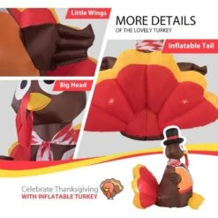 5 Ft. H Thanksgiving Inflatable LED Lighted Turkey With Hat -The Home Depot Shop vivohome outdoor fall decorations x002i0sgt3 1f 1000