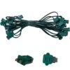 25 Ft. C7/E12 Green Wire Socket Stringer With 12 In. Spacing