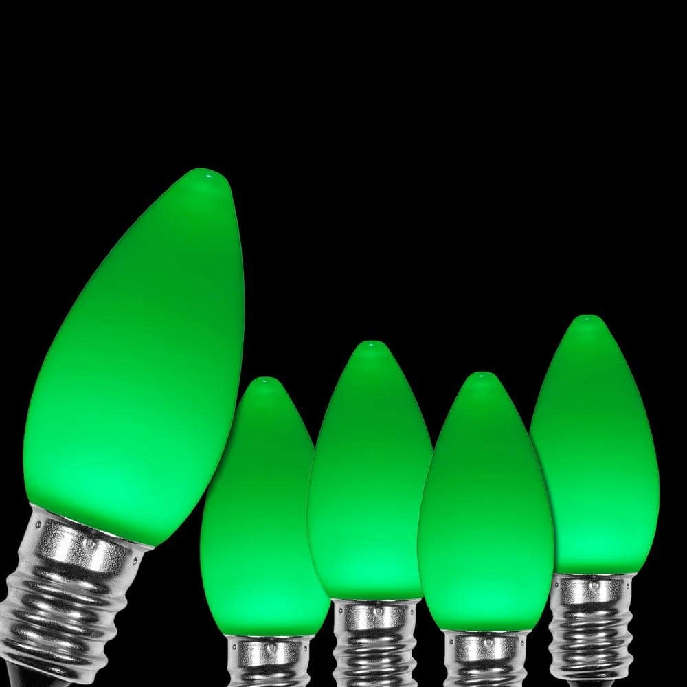 OptiCore C7 LED Green Smooth/Opaque Shatter-Resistant Christmas Light Bulbs (25-Pack) 1 OptiCore C7 LED Green Smooth/Opaque Shatter-Resistant Christmas Light Bulbs (25-Pack)