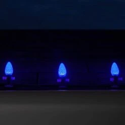 OptiCore 24 Ft. 25-Light LED Blue Faceted C7 String Light Set -The Home Depot Shop wintergreen lighting christmas string lights 77717 fa 1000