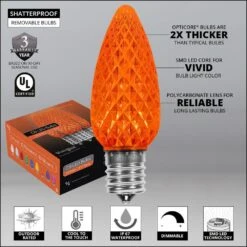 OptiCore 24 Ft. 25-Light Orange LED Faceted C9 String Light Set 9 OptiCore 24 Ft. 25-Light Orange LED Faceted C9 String Light Set -The Home Depot Shop wintergreen lighting christmas string lights 78153 4f 1000