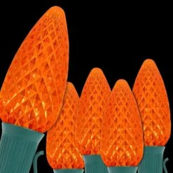 OptiCore 24 Ft. 25-Light Orange LED Faceted C9 String Light Set