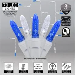 7 Ft. 70-Light M5 LED Blue And White Icicle Light Set -The Home Depot Shop wintergreen lighting icicle lights 20350 4f 1000