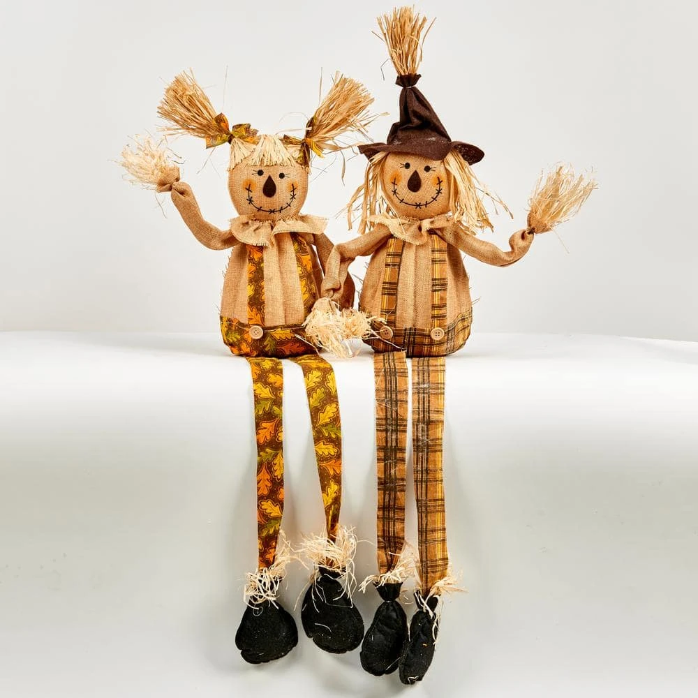 36 In. Sitting Scarecrows (Set Of 2) 1 36 In. Sitting Scarecrows (Set Of 2)