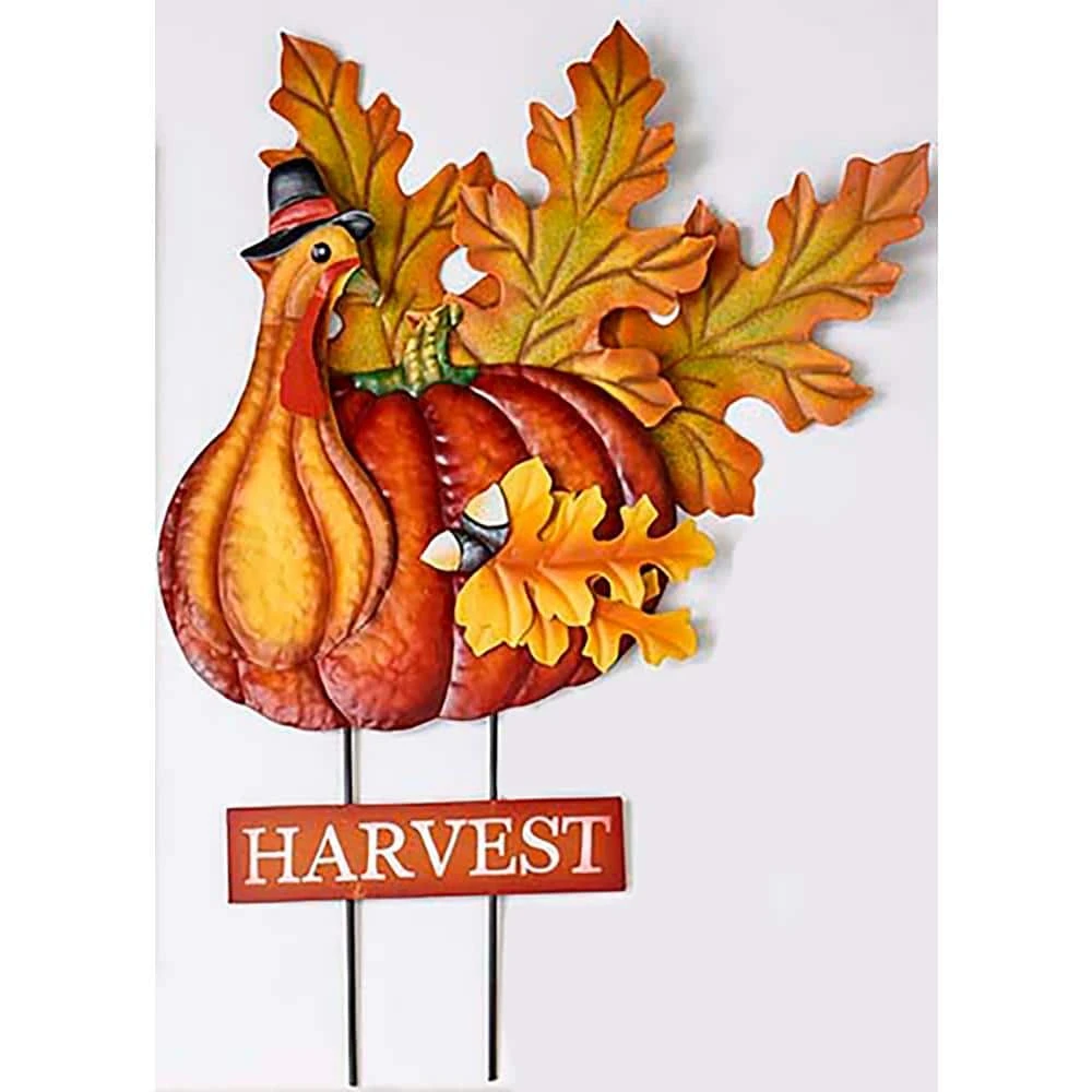 26 In. Metal Turkey On Stake 1 26 In. Metal Turkey On Stake