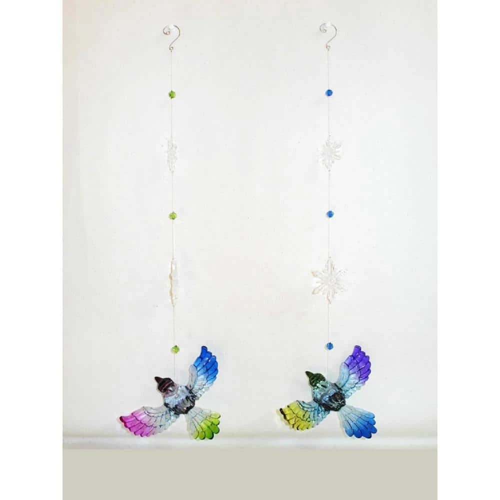 5 In. Hanging Acrylic Blue Jay Ornaments With Snowflake Details (Set Of 6) 1 5 In. Hanging Acrylic Blue Jay Ornaments With Snowflake Details (Set Of 6)