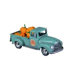 5.75 In. Tall Country Style Green Pickup Truck With Removable Pumpkins