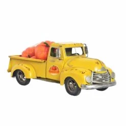 5.75 In. Tall Country Style Yellow Pickup Truck With Removable Pumpkins